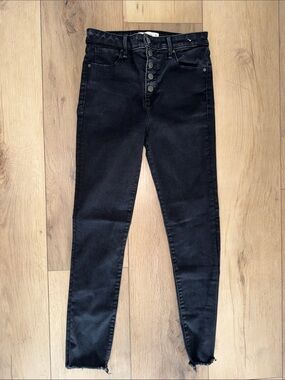 Abercrombie & Fitch Black High-Rise Skinny Jeans with Button Fly